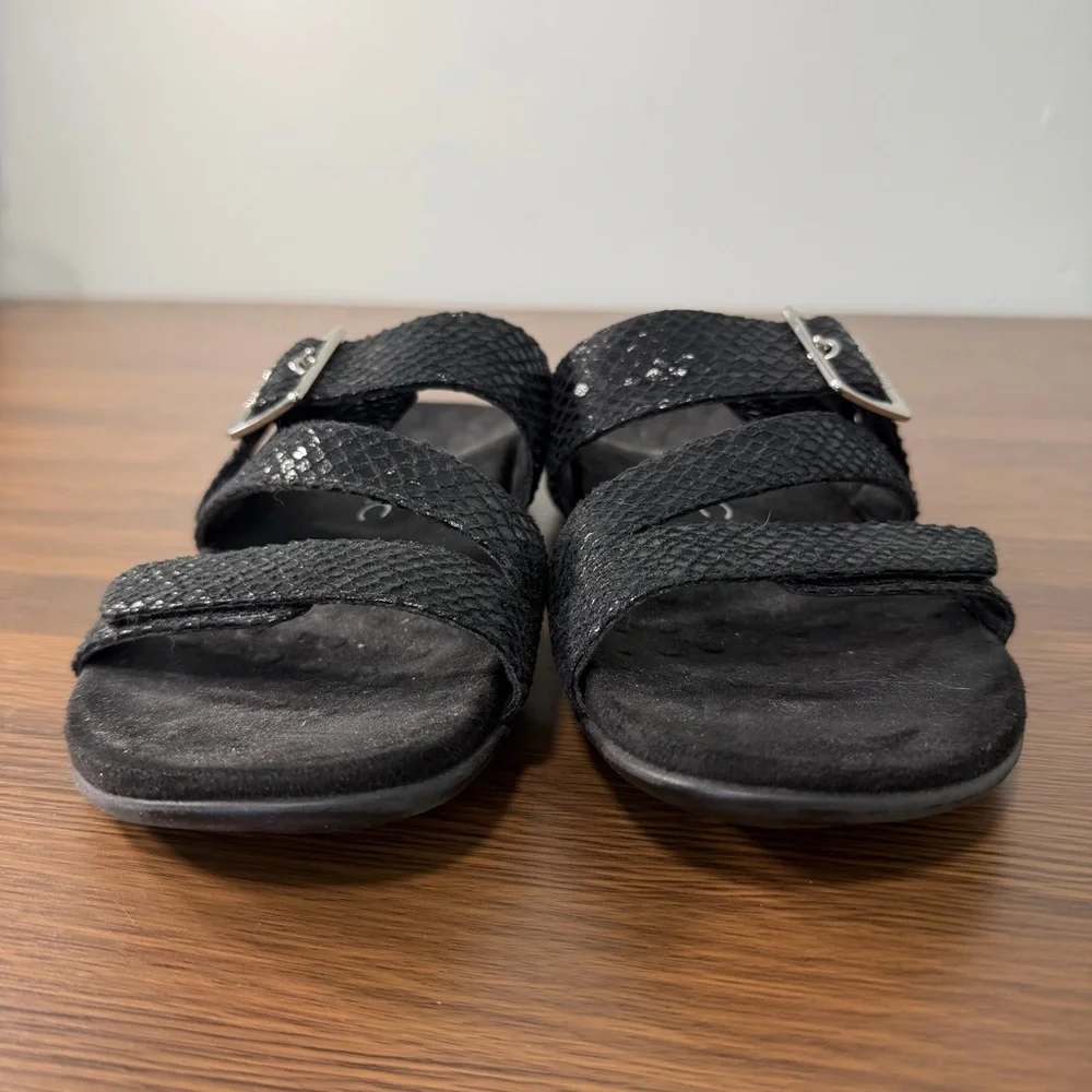 Vionic Black Textured Slide‎ Sandals Size 6